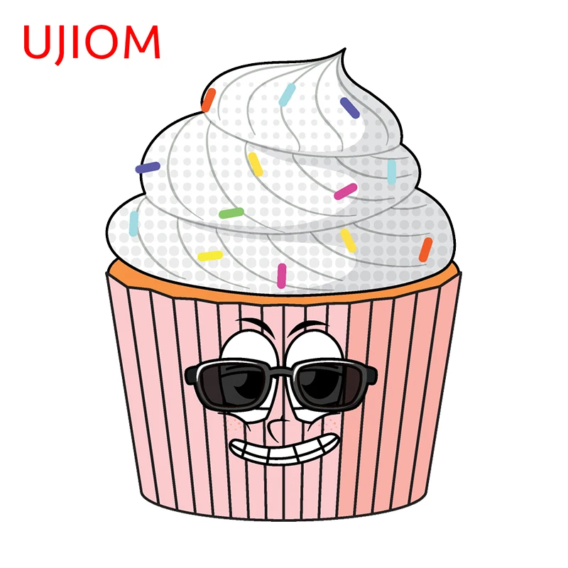 

Креативные наклейки на стену UJIOM 13 см X 9,8 см, с улыбающимся мультяшным тортом, аксессуары для украшения детской комнаты