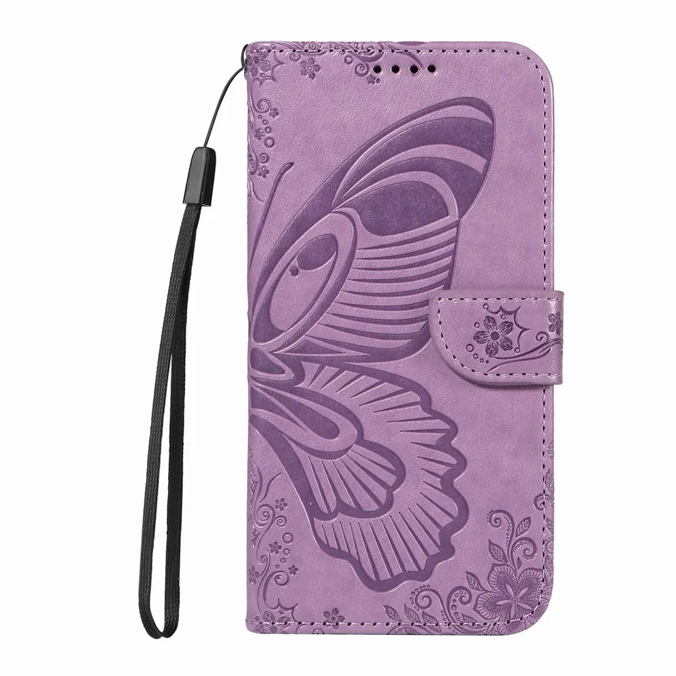 Elegant Butterfly Leather Wallet Phone Case - Premium Design