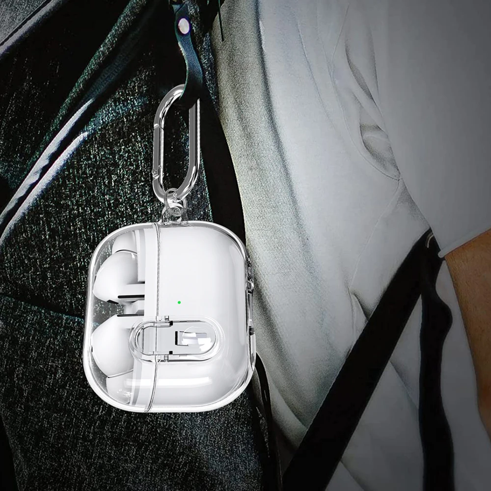Transparent Secure Lock Earphone Cover with Hook