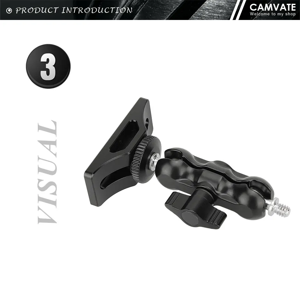 Extension Support With Ball Head Support Holder & 1/4"-20 Threaded For BlackMagi