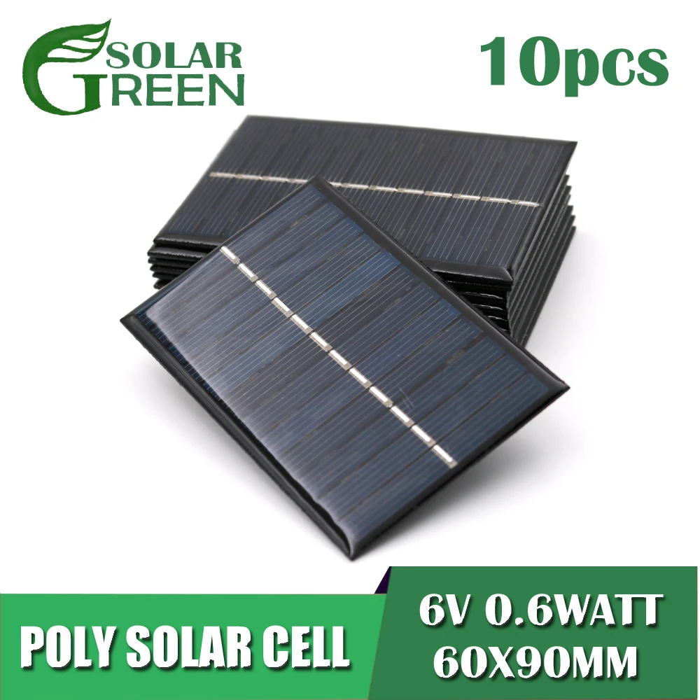 10PCS 0,5V 100Ma Mini Painel Solar Policristalino Portátil
