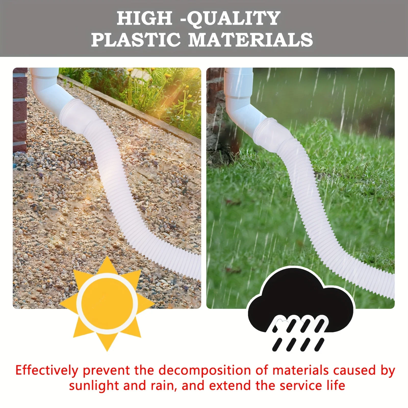 Adjustable Rain Gutter Downspout Extensions Down Spout Universal Downspout Extender,Rainwater Drainage System Accessory