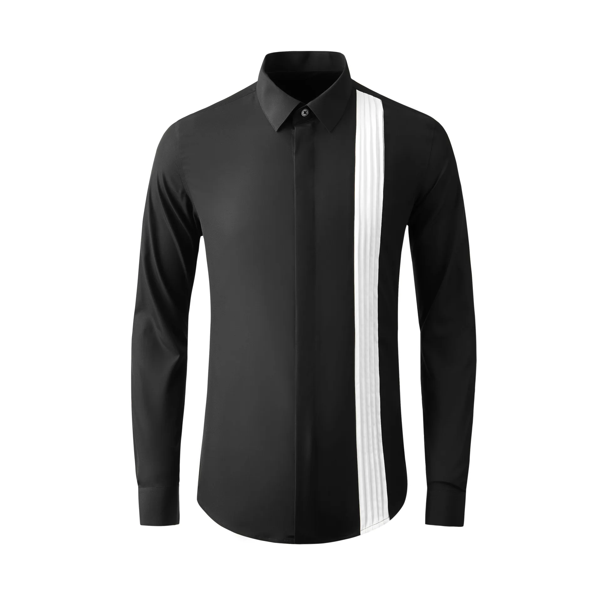 

High Quality Luxury Jewelry Men'S Fashion Patchwork Long-Sleeved Shirt Fashion Men'S Long Sleeve Shirtgood