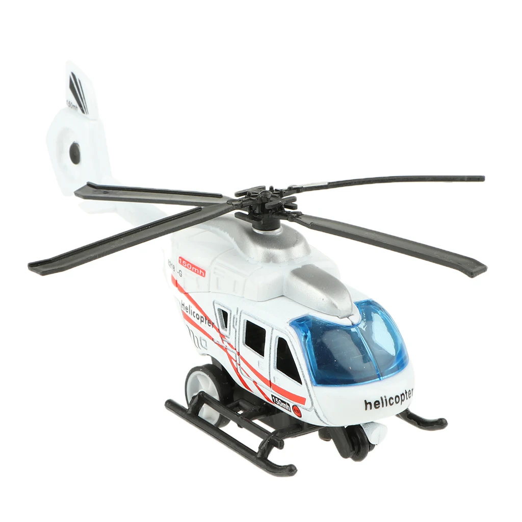 1/43 Diecast Helicopter Model Mini Alloy Vehicles Toy for Kids Toddlers Boys Girls