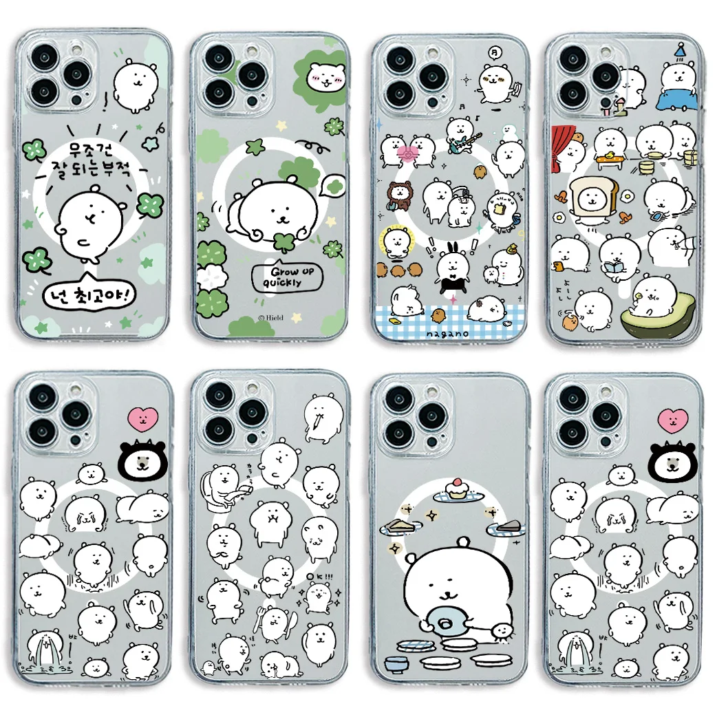 Ins Korean Letter Cute Y2K Magnetic Phone Case - Soft Clear TPU