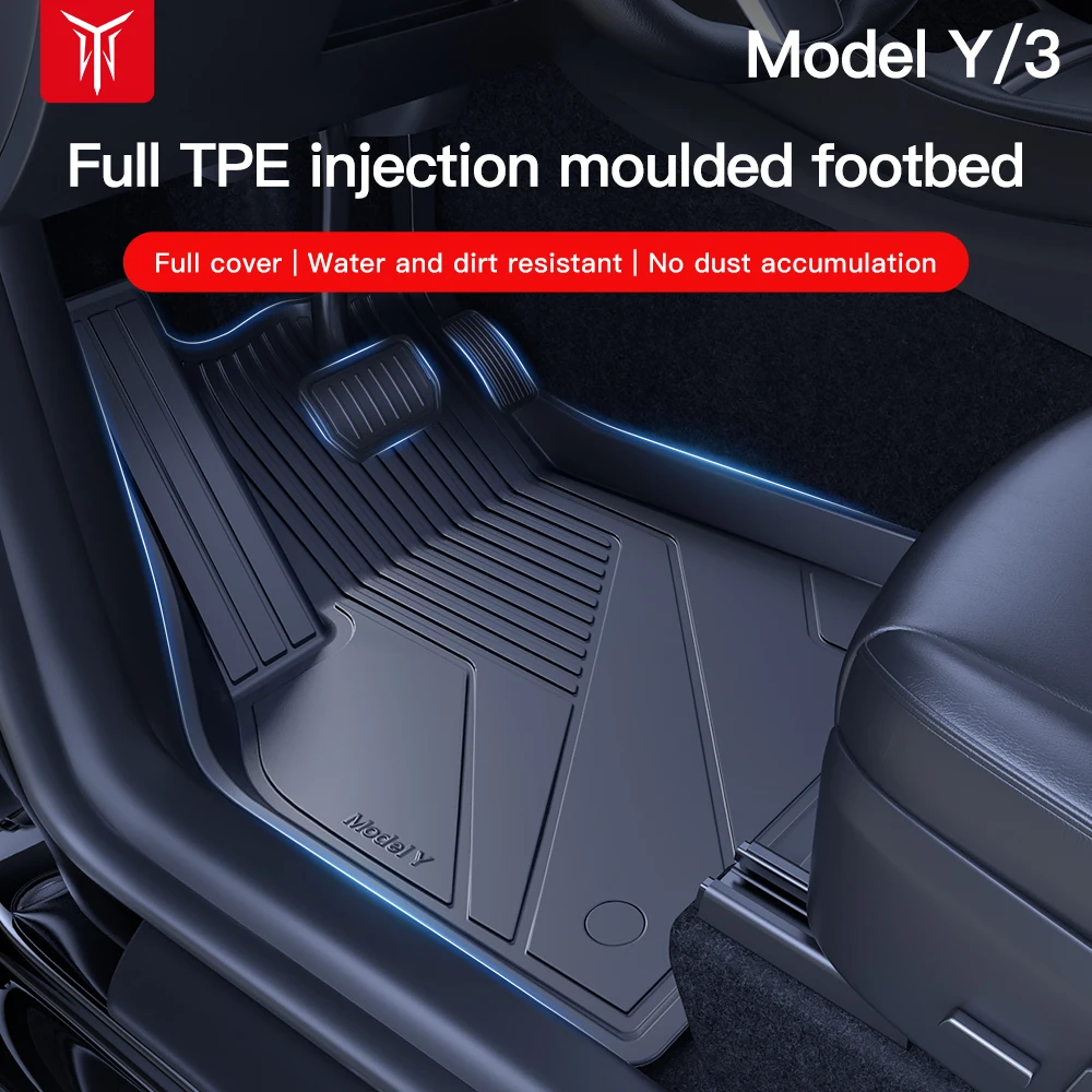 YZForTeslaFloorMatsModel3Y202120222023CarFourSeasons