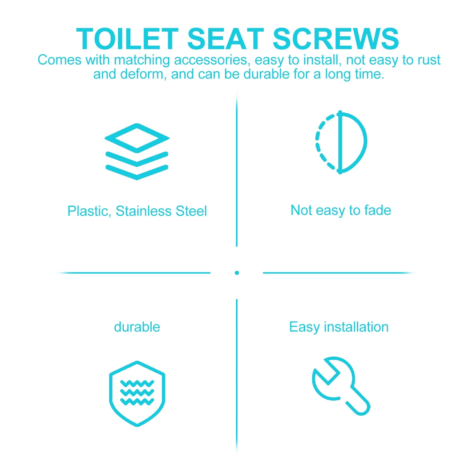 Toilet Seat Screws Universal Mounting Bolts Fixings Hinge Fittings Hardware Bathroom Fixture Toilet Seats Accessories 2 Pcs