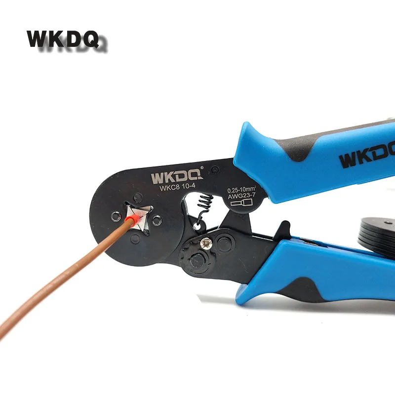 

Tubular Terminal Crimper 0.25-6mm 23-10AWG & 0.25-10mm 23-7AWG Hand Tools Set Electrical Crimping Pliers WKC8 6-6 10-4
