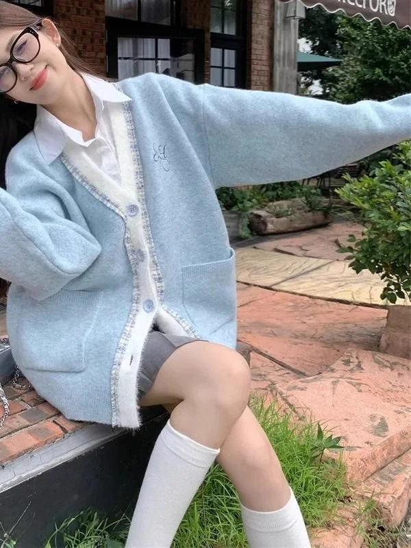 임산부 니트웨어 대형 사이즈 루즈핏 여성용 아우터웨어 임산부가 아닌 여성용 ..