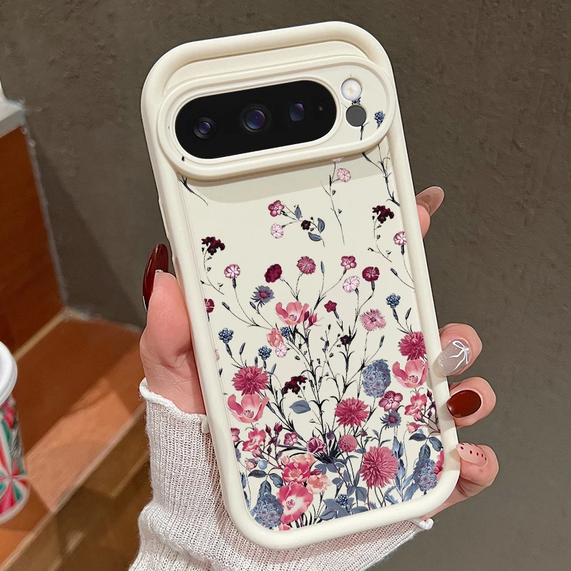 Retro Floral Soft Silicone Shockproof Phone Case Cover