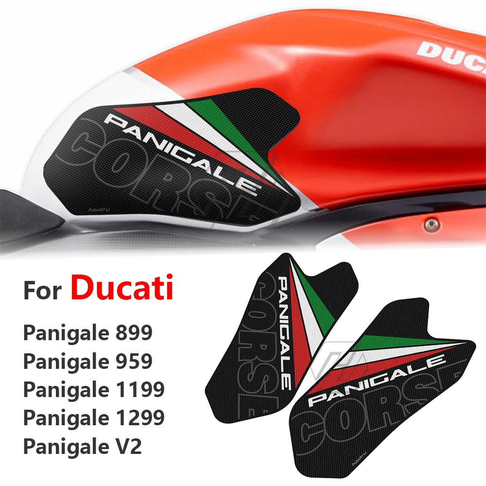 For Ducati Panigale 899 959 1199 1299 V2 Tank Grip Traction Pad Side Tank Pad Protection Knee Grip Mat Tank Rubber Sticker