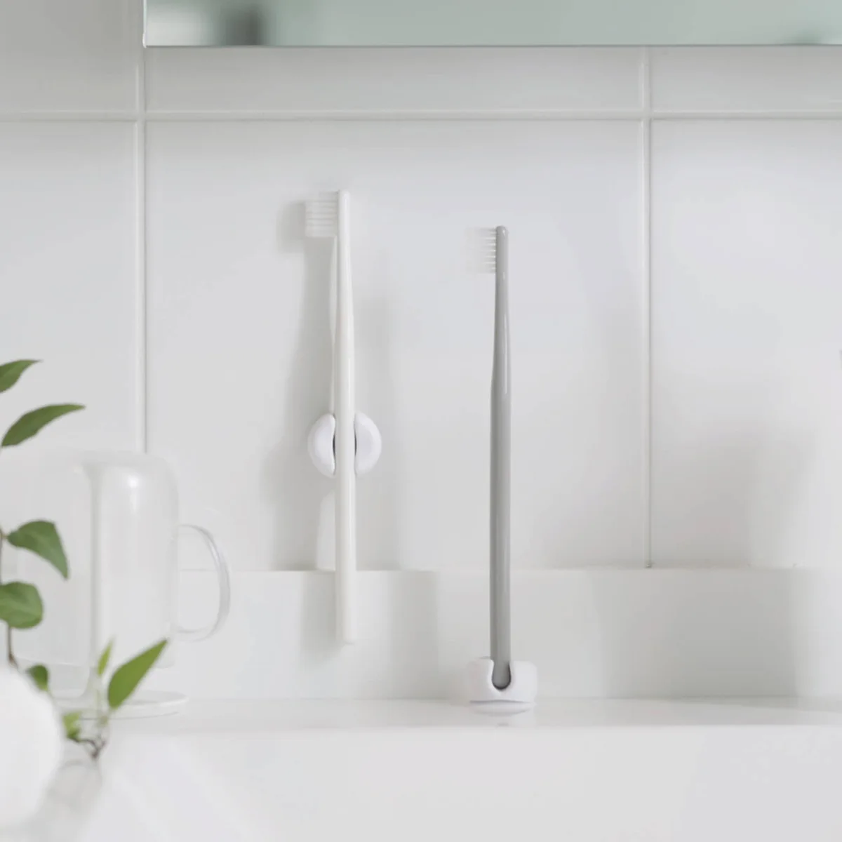 Simple Silicon Toothbrush Holder 2/4Pcs With Suction Cup Wall Mounted Tooth Brush Storage Organizer Rack Bathroom Accessories