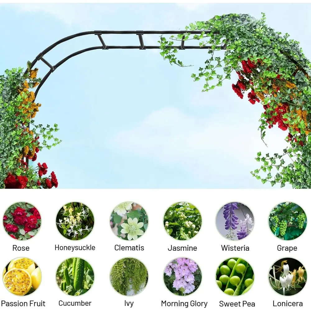 Galvanized steel garden trellis arch image 5