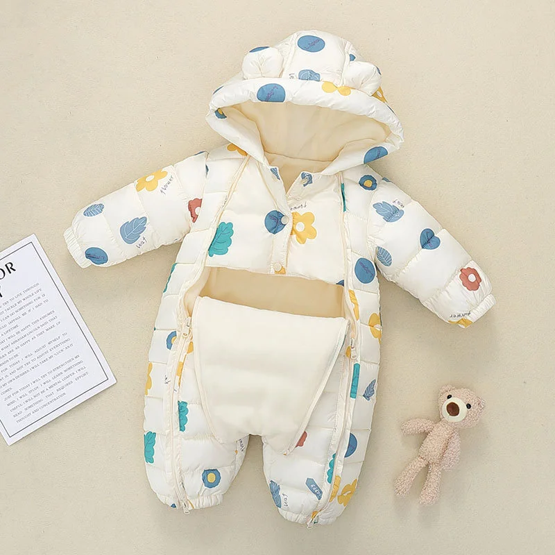 Winter Overall For Children Infant Down Cotton Thicken Clothes Hooded snowsuit Baby boy costume Girls Jumpsuit Baby Romper