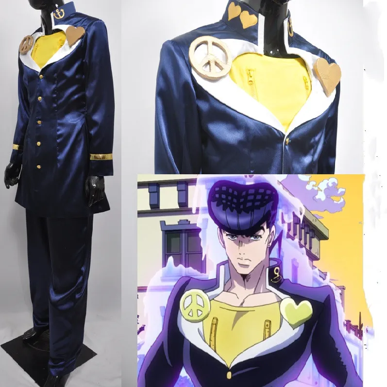 ジョジョアニメ奇妙な冒険東方仗助コスプレ衣装ブルースーツ制服