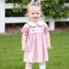 MISOWMNJOY Summer Baby Girl Clothes Princess Sister Matching Outfit Letter Embroidery Doll Collar Short Sleeve Baby Dress Romper 2