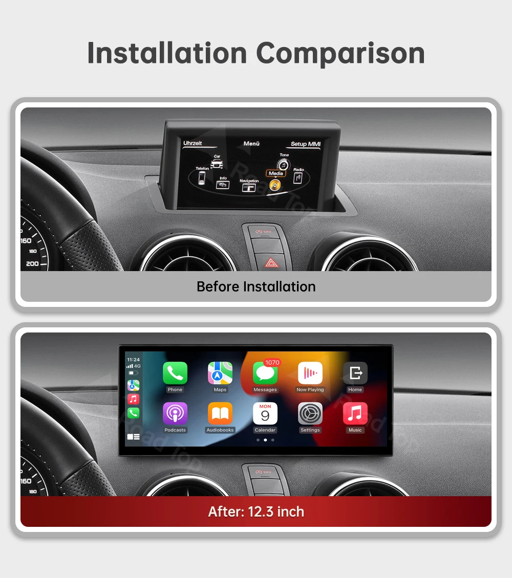 DE 12,3 Zoll RoadTop Wireless CarPlay Multimedia-Display Android Auto für Audi A1 2012-2018 Airplay Autolink-Funktion – Detail 2