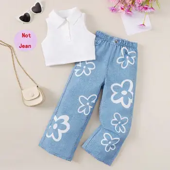 Girls’ Casual Tank & Floral Pants 1