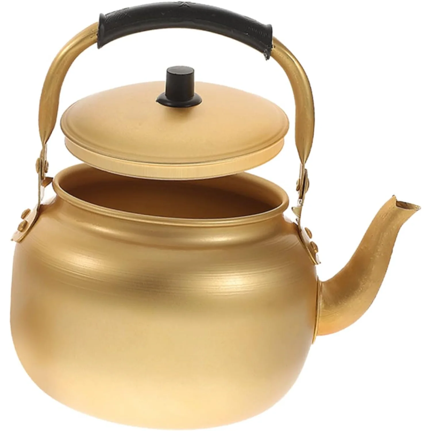 Metal Vintage Aluminum Tea Kettle Stovetop-Golden Korean Rice Wine Jug