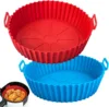 Airfryer Silicone Basket Reusable Baking Tray Silicone Mold for AirFryer Pizza Fried Chicken Basket Air Fryer Liners Accessories 6