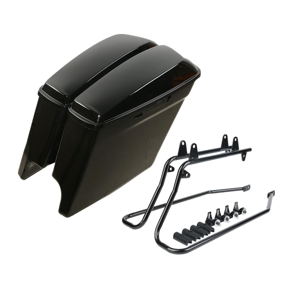 

Motorcycle 5" Stretched Saddlebags & Conversion Brackets For Harley Softail FLST Heritage Fatboy 1984-2017 2016 2015 2014 2013