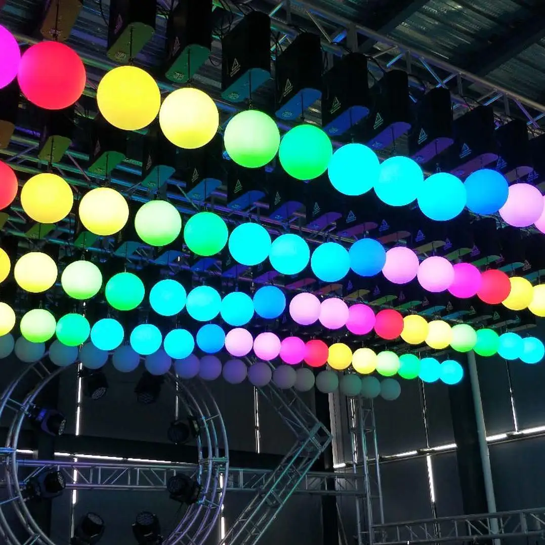 MOKA SFX RGB DMX Lifting Ball LED Effect Light for Nightclub Colorful Kinetic Stage Light Professional Up Down Winch Ball Light