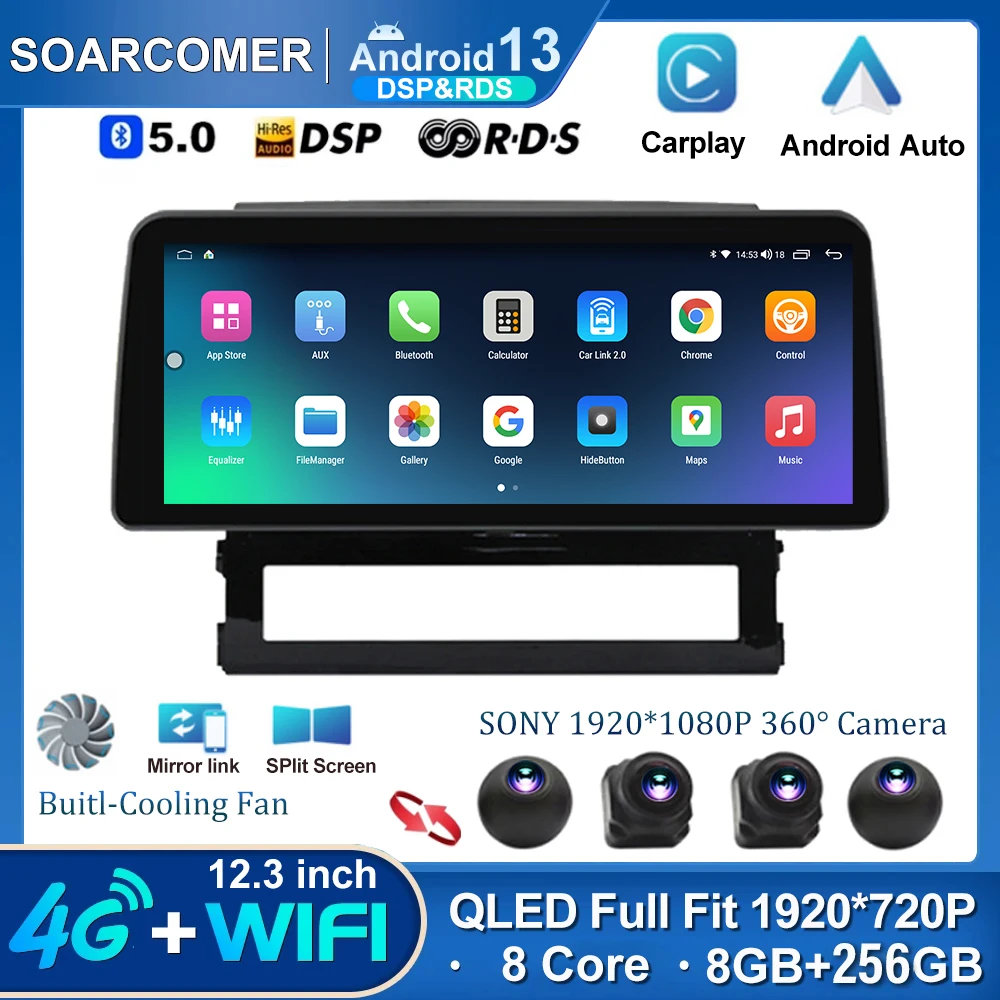 

12.3 inch Andriod 13 for Toyota Land Cruiser 200 11 2015 - 2020 Car Radio 2 Din Multimedia Video Player GPS 2din Carplay Stereo