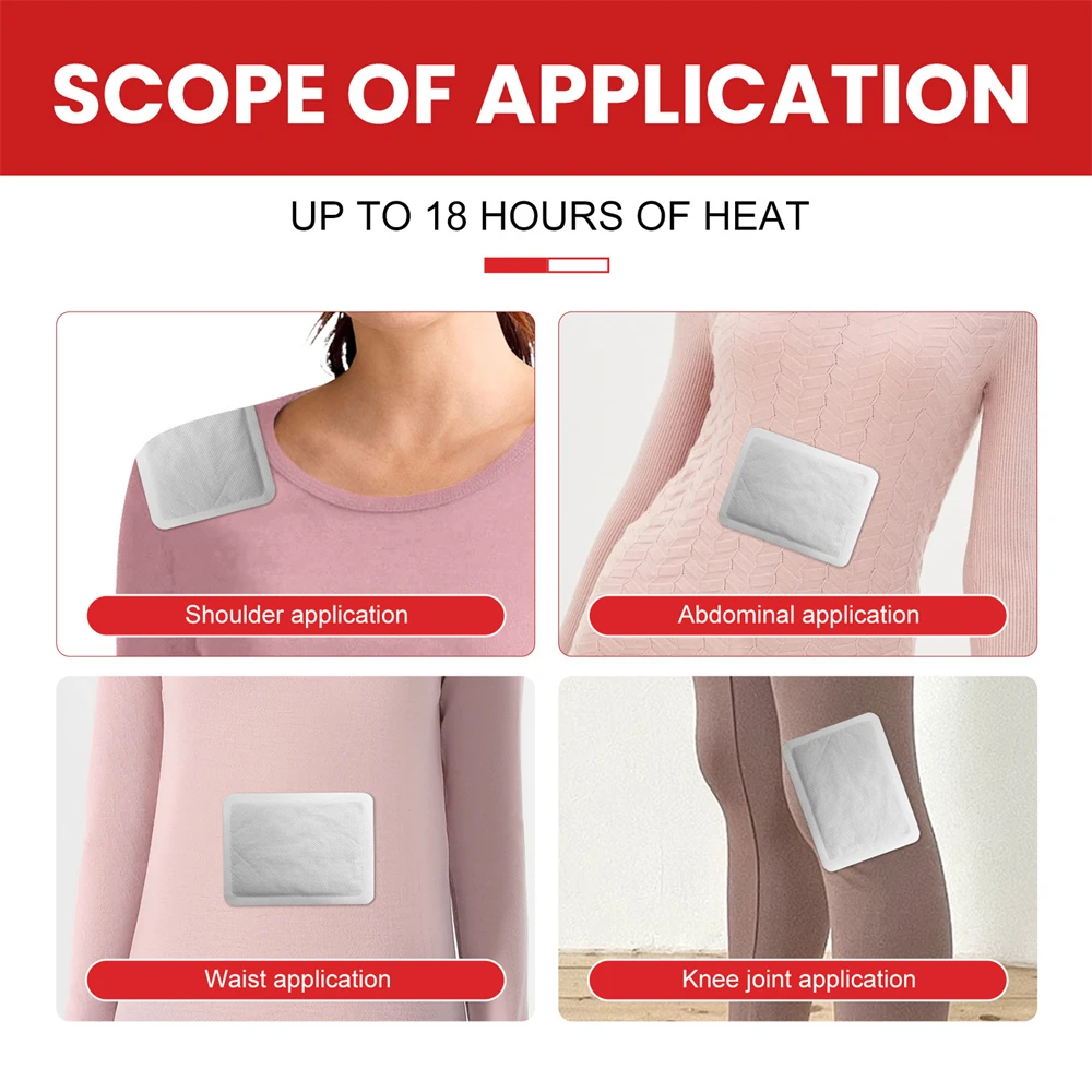 Description Picture 5 of item4/2Pcs Self Heating Winter Warm Paste Disposable Hand Foot Warmers Heat Packs Warmer Waist Abdomen Body Warmer Heating Pad