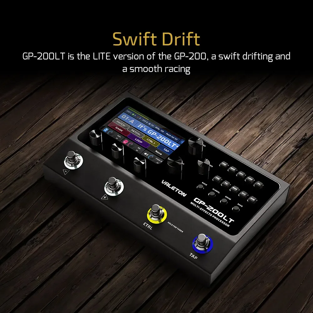 Valeton GP-200LT 기타 베이스 앰프 모델링 IR 캐비닛 시뮬레이션 멀티 이펙트 프로세서, FX 루프 MIDI I/O 스테레오 OTG USB