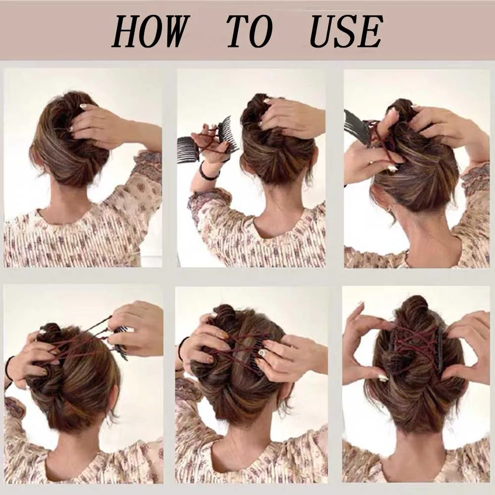 Vintage Creative Magic Hair Comb Double Row Elastic Hair Comb Disc Hair Clip For Women Headwear Hair Comb Hair Clip Fashion Hair