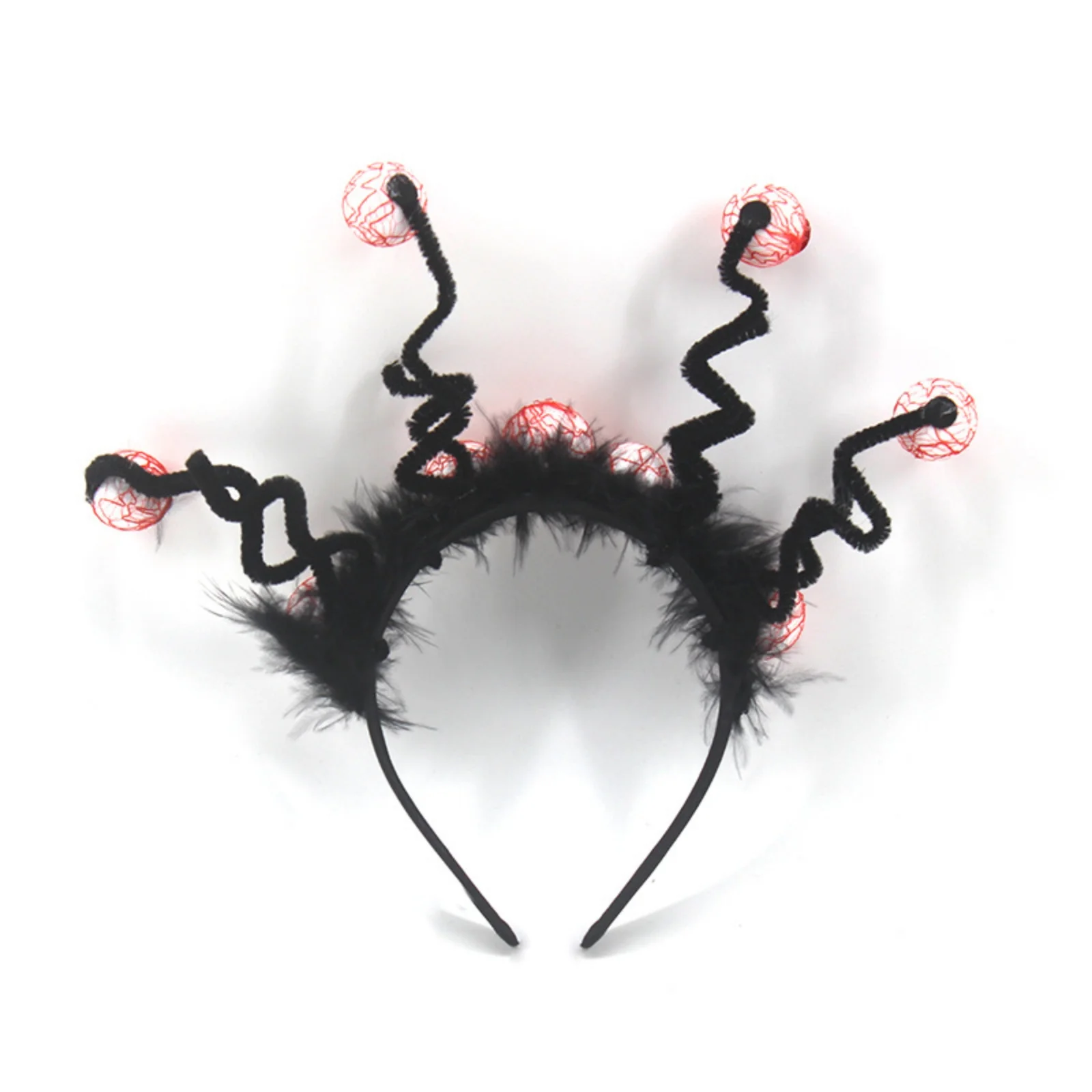 1PC Halloween Horror Eyeball Headband, 23cm Spooky Hair Accessory With Furry Decor, Perfect For Cosplay