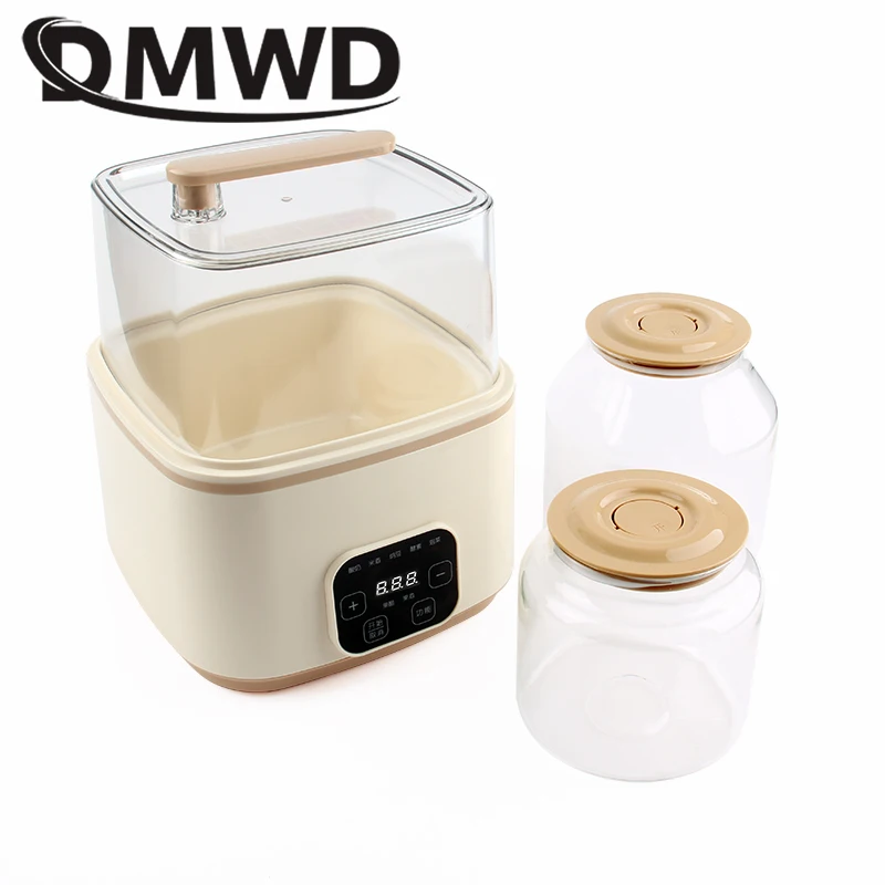 Multifunctional Automatic Electric Yogurt Maker Fruit Enzyme 2L Glass Liner Pickles Fermenting Machine Leben Natto Fermenter Pot