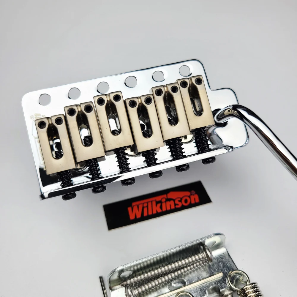 Wilfreddy 6 Vite Tipo St Chitarra Elettrica Tremolo System Bridge Per Chitarra Stratocaster Strat Cromo Argento Wov02