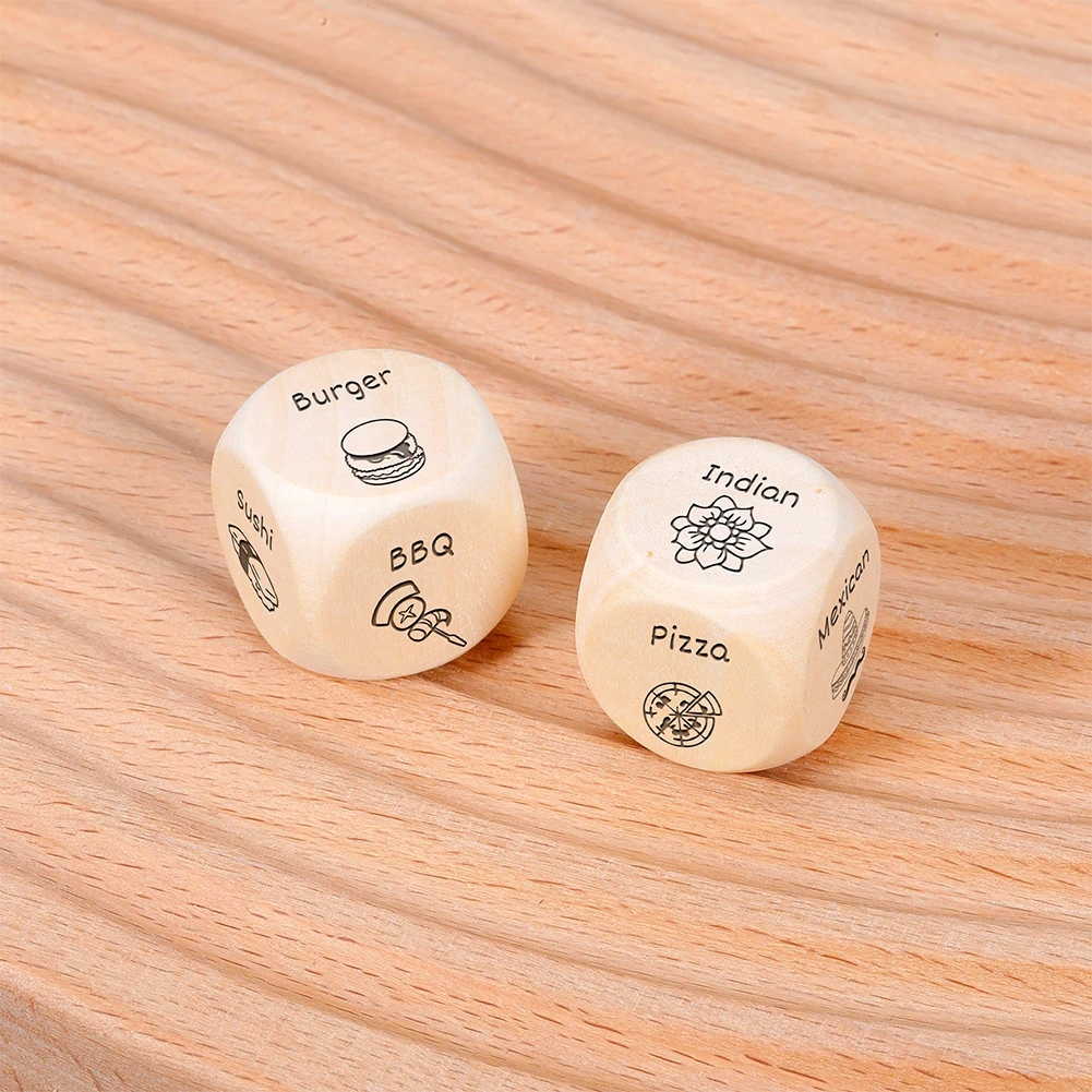 UPTTHOW Kitchen Takeout Dice Cooking Gifts Seasonal Dinner Recipe Decider  Wooden Funny Dice Kitchen Ideal Gadgets Christmas Birthday Party Gifts for