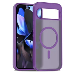 Matte Translucent Magnetic Shockproof Case with MagSafe Wireless Charging Compatibility - Google Pixel 10 (PURPLE)