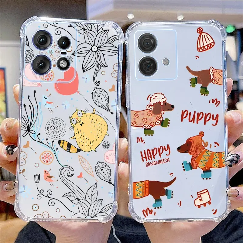 Happy Animal Transparent Phone Case - Stylish Protection with Unique Design