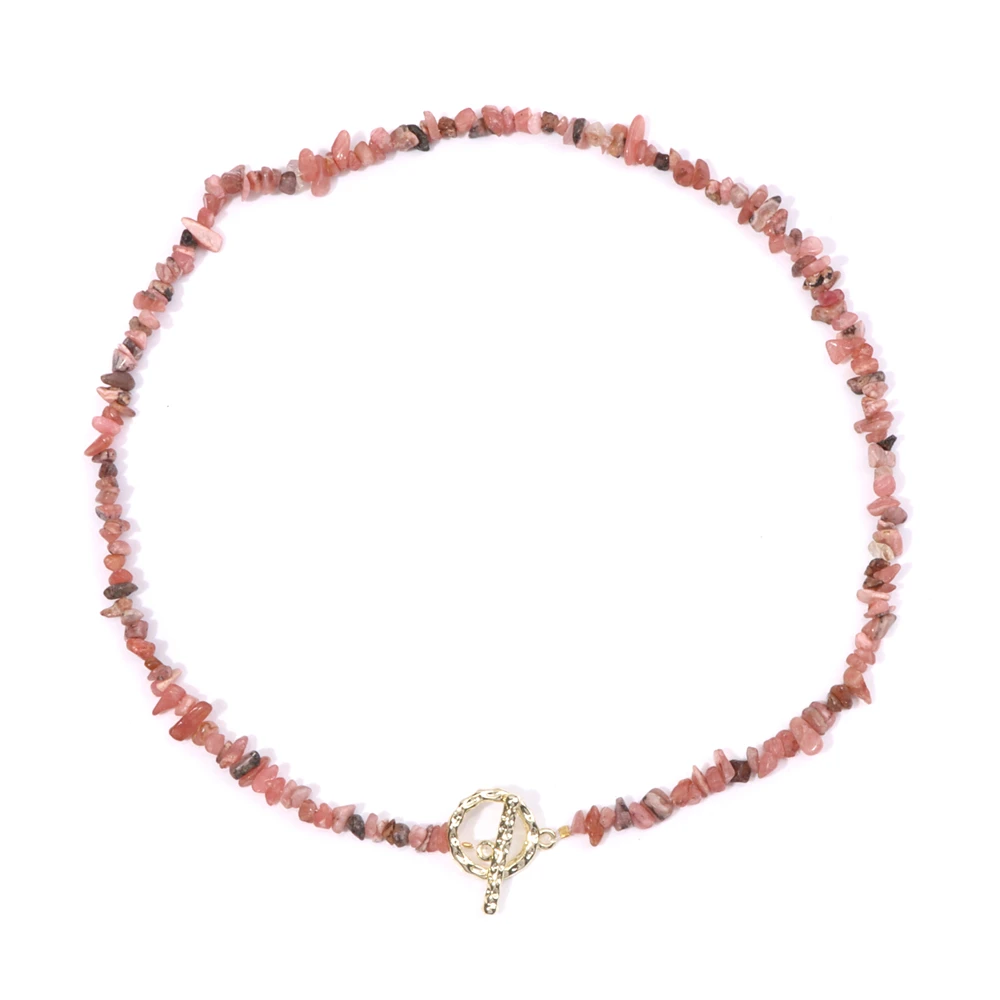 Roter Chip-Stein-Halsband, unregelmäßige natürliche Karneol-Achate, Korallenquarz, Edelstein-Halskette, Reiki, böhmischer Schmuck, Geschenk für Frauen und Männer – Detail 8