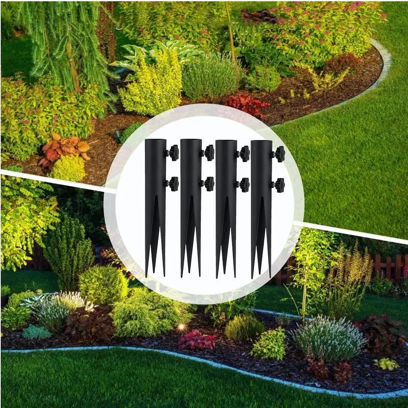 Metal Ground Spike Replacement Stakes Sturdy Outdoor Light and Garden Stakes Long Lasting Metal Torch Stake for Patio Lights