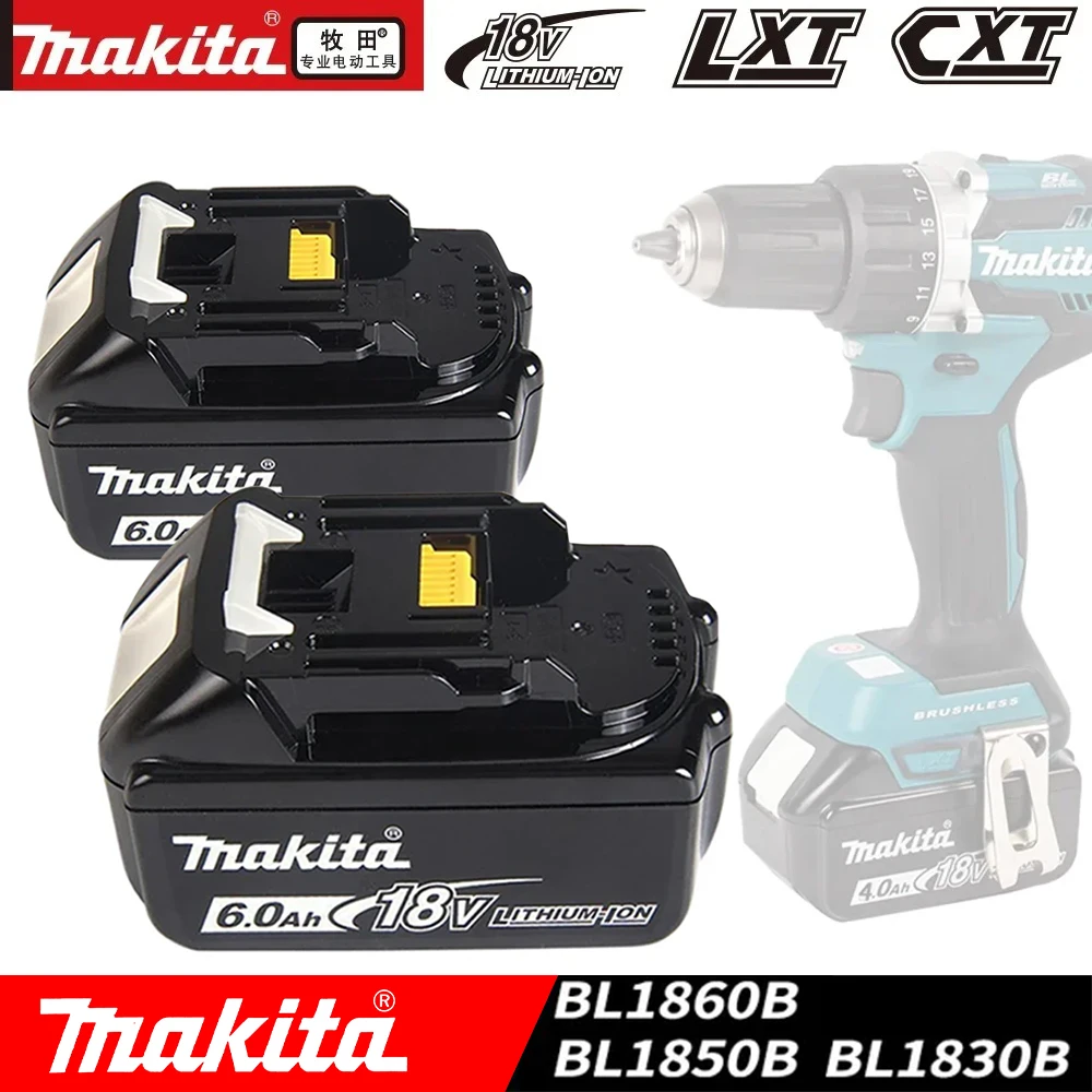 Литиевая аккумуляторная батарея Makita 18 в, 6000 мАч, для электроинструмента, сменная батарея LXT BL1860B BL1860 BL1850