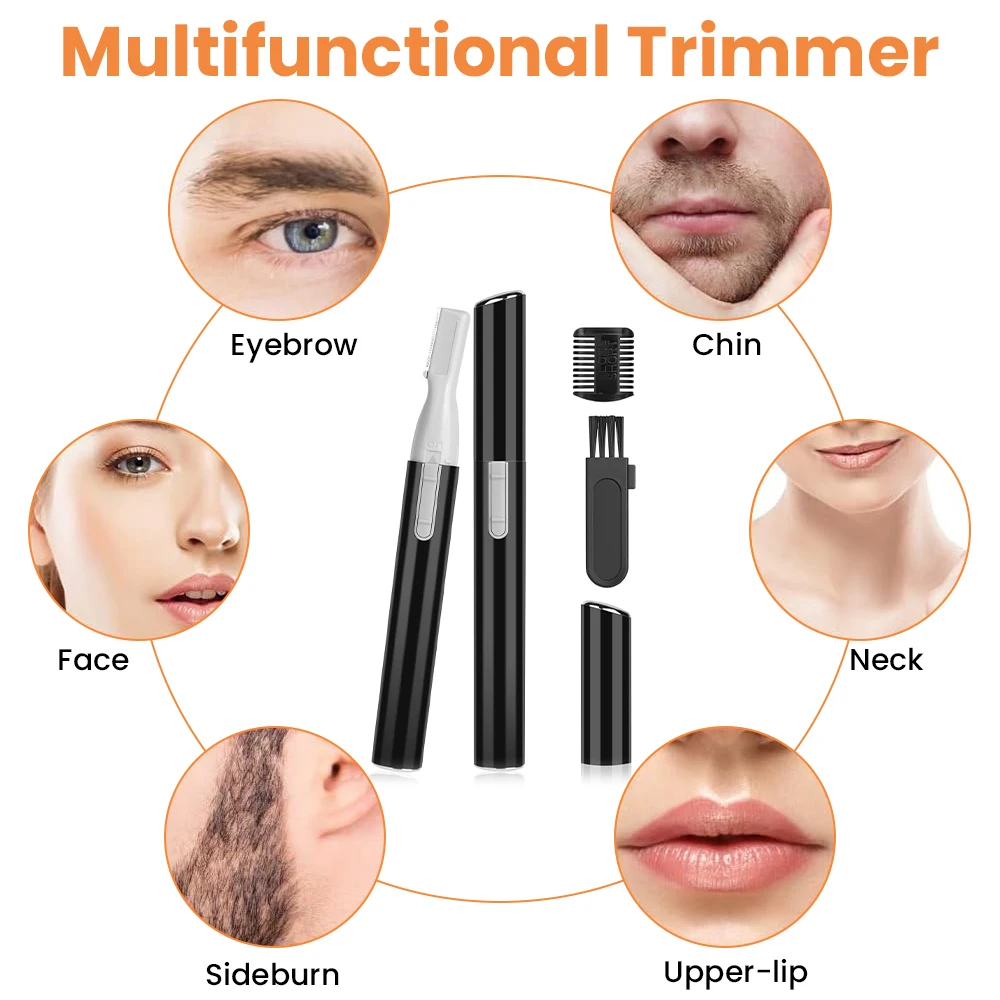 Portable Electric Eyebrow Trimmer Shaver Pencil Hair Remover For Facial Neck Blur Lips Body Arms Legs_voghion.com