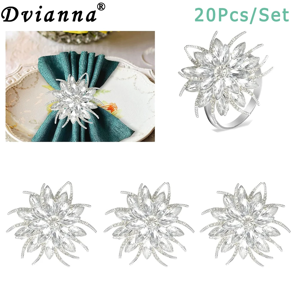 

Кольца для салфеток серебряные декоративные, 20 шт., HWC93