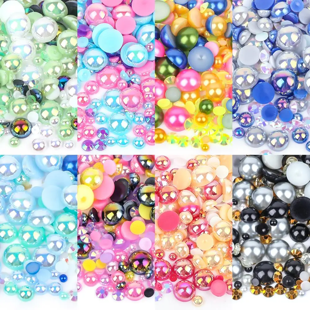 10-30g-mix-size-abs-imitation-pearls-half-round-flatback-beads-ab-color