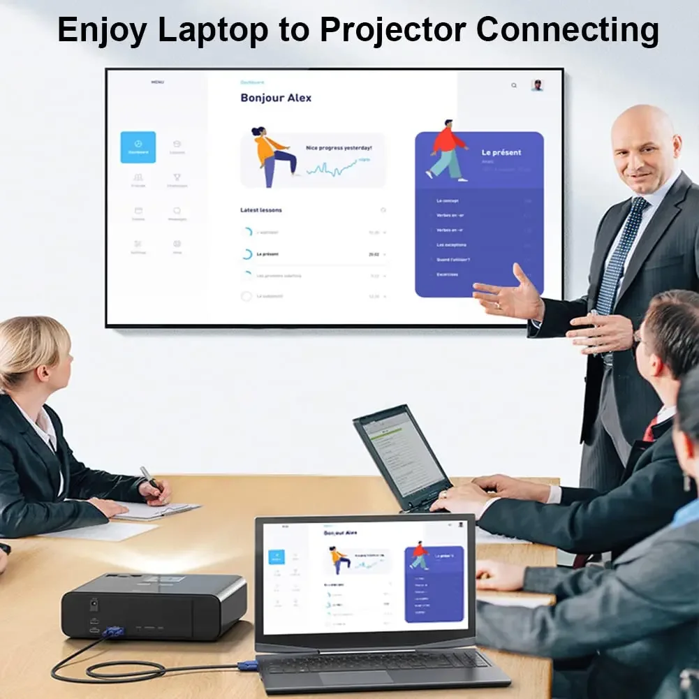 VGA Cable 3+5 1.4M for Monitor Computer to TV and Projector Data Connection