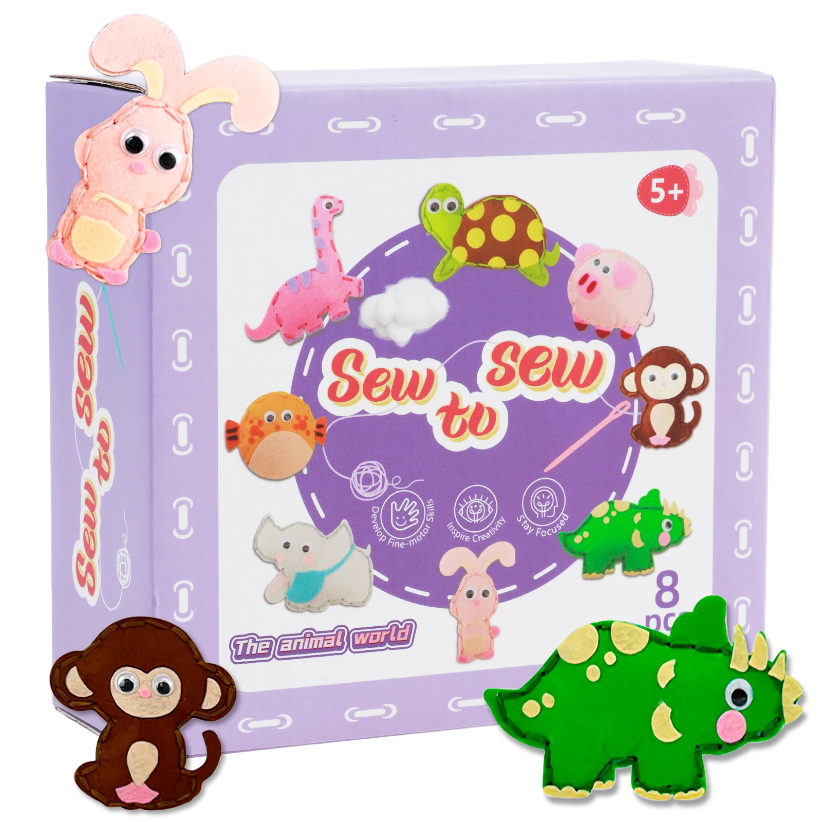 Kids Crafts Sewing Kit DIY Felt Material Sewing Kit Fun Keychain Pendant Felt Crafts Creative Kids Early Education Toys
