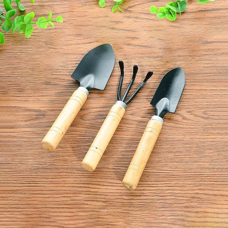 Mini Garden Shovel Rake, Bonsai Tools for Flowers Potted Vegetables Digging Weeding Tools, Wooden Handle, Plant Horticulture Set 6