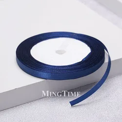 Elegant Satin Ribbon - Gold and Sage Green for Gift Wrapping and Decorations (Navy Blue)