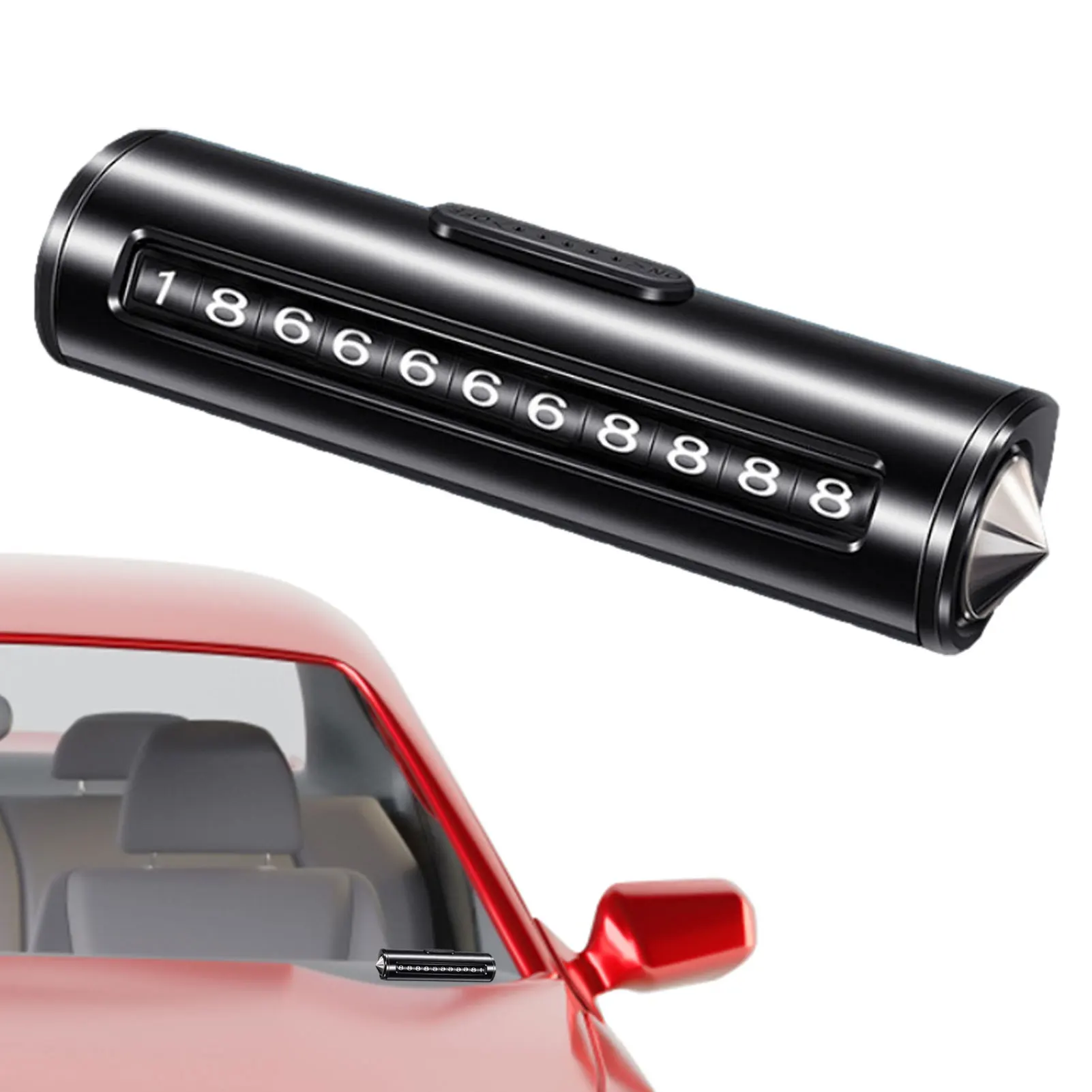 

Temporary Car Parking Card 3 In 1 Phone Number Plate Stop Sign For Automobile Parking Universal Glass Breaker And Seatbelt