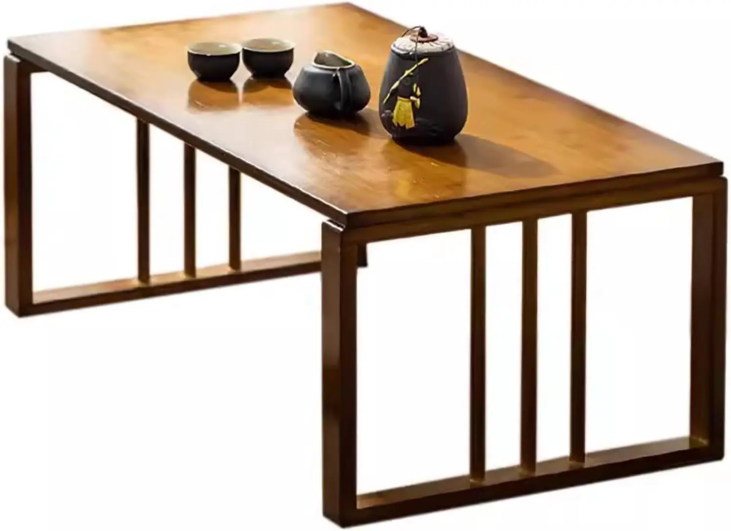 Comfort corner Bamboo Folding Coffee Table,Tea Table Low Table for Sitting On The Floor,Rustic Floor Foldable