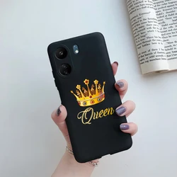 Cute Cat Cartoon Soft TPU Silicone Phone Case - Protective Back Cover and Bumper Design for Xiaomi Poco C65 (Black - B01)