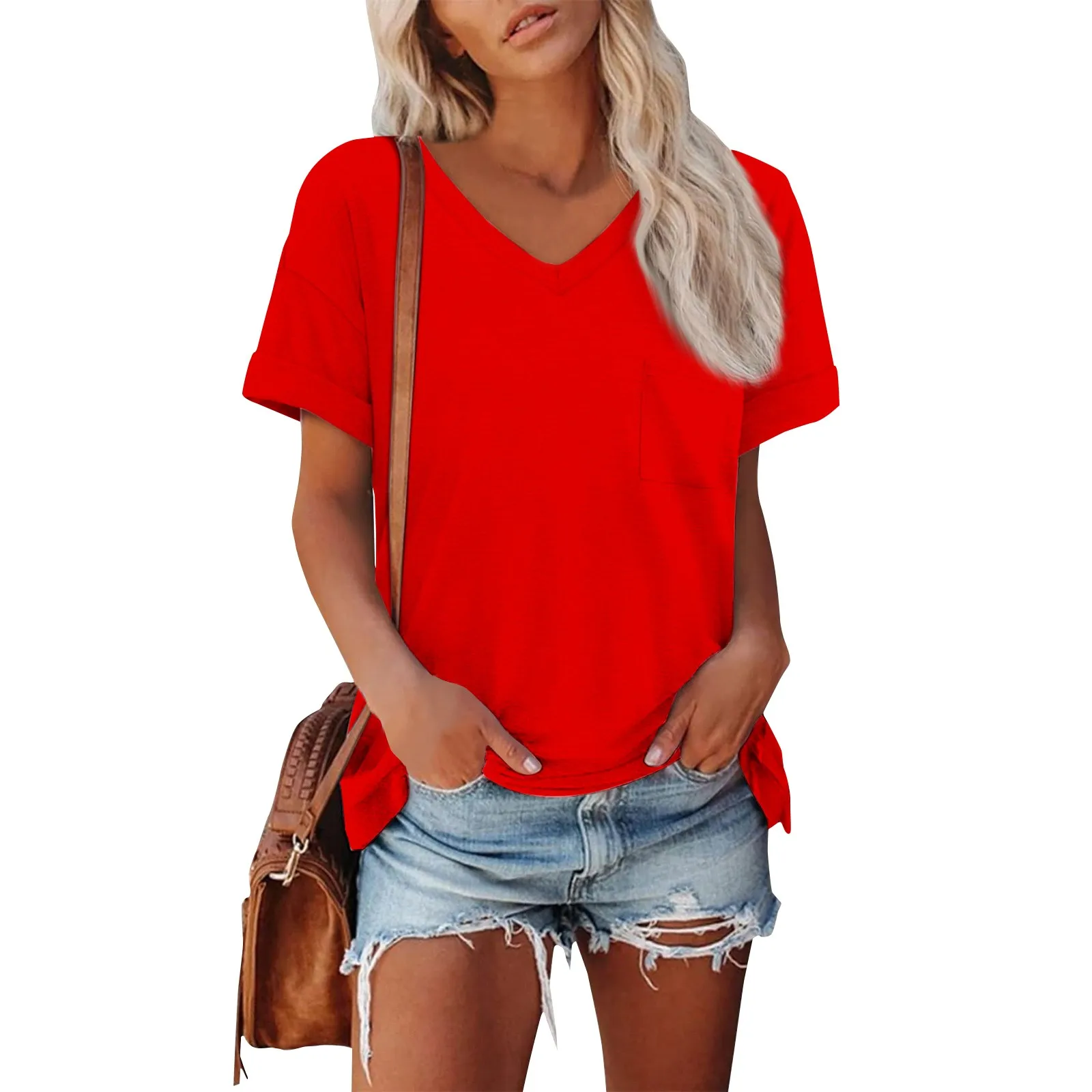 

Women Pulovers Fashionable Fashion Plant Printed Women Blouse Shirt V-Neck Short Sleeves Summer Women Pullover Cotton 일본 빈티지 패션